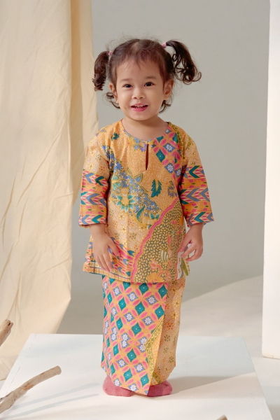 Blossom Kurung Kids in Yellow Roses